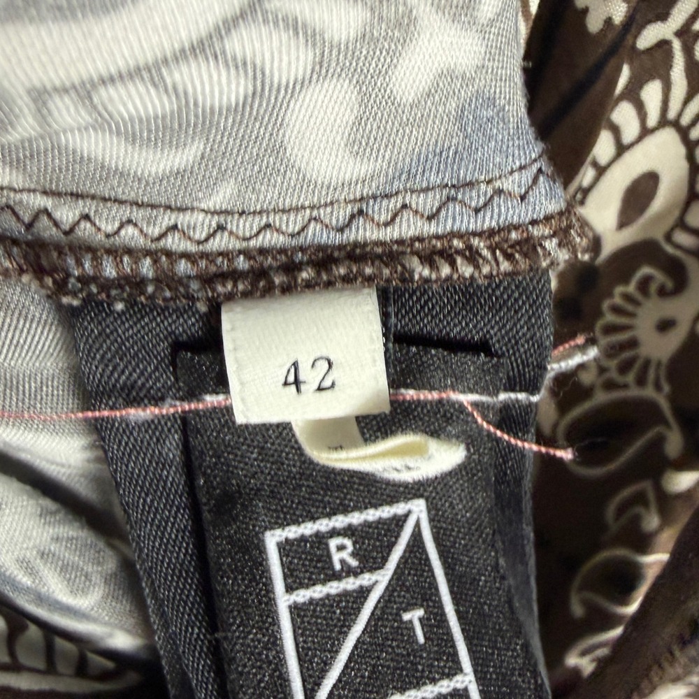 Sandro Bandana Print Dress Brown Paisley Lace Up Back Maxi Sz 42 Fr / 10 US - Picture 12 of 14